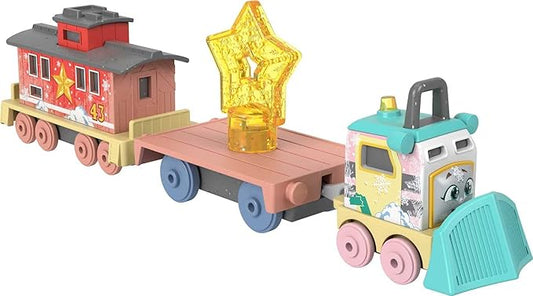 Thomas & Friends Diecast Toy Train, Shivery Delivery Sandy the Rail Speeder & Brake Car Bruno for Preschool Pretend Play Kids Ages 3+ Years
