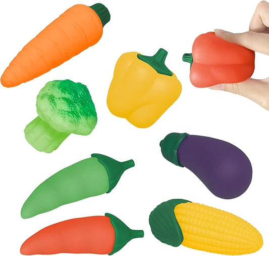 Pretend Play Food Set,Toy Food for Toddler Kids Kitchen Playset,Realistic Vegetables Fake Food Toy Kitchen Accessories,Soft Squeeze Toy Food Assortment