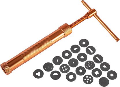 Stainless Steel Clay Extruder Sugar Paste Extruder Cake Fondant Decorating Tool Set Ceramics & Pottery Clay Extruders Mixers & Presses (Pink)