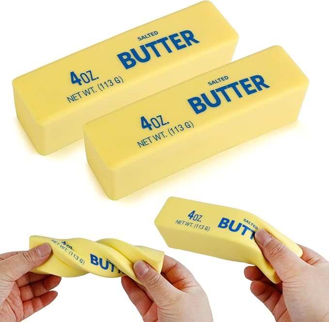 Butter Squishy- Slow Rising Fidget Toys, Novelty Stress Relief Squeeze Toy for Adults & Kids, Party Favors Gift Sensory Toy (2 PCS)