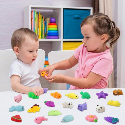 60 Pack Mochi Squishy Toys, Kawaii Mini Animal Squishies for Kids Treasure Box Classroom Prizes Birthday Party Favors Goodie Bag Stuffers Pinata Easter Egg Fillers Sensory Fidget Toys Xmas Gift