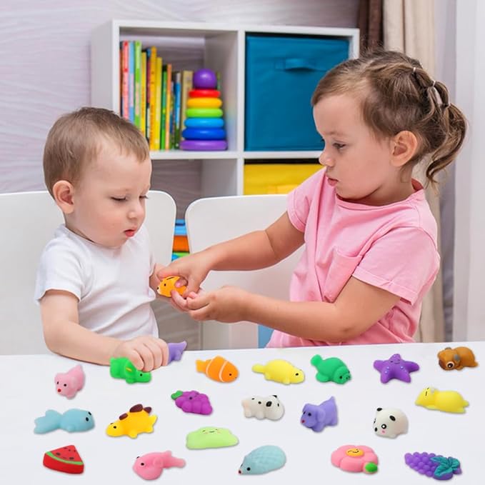 120 Pack Squishy Toys, Kawaii Squishies Party Favors for Kids 4-8 8-12 Treasure Box Toys for Classroom Birthday Xmas Gifts Goodie Bag Mini Animals Mochi Squishy Stress Relief Sensory Toys Random