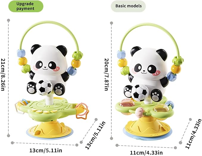 Baby Musical Toy, Panda Suction Cup High Chair Table Soother, Grip and Spin Toy, Interactive Development, Suitable for 10-36 Months, Baby Gift, Excellent Birthday Present Choice