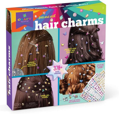 Craft-tastic - Fold and Stick Hair Puffy Charms - Craft and Accessory Kit - for Ages 5+