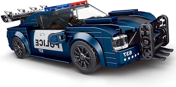 Mould King 27002 Mini Barricade Police car Building Kits, MOC Building Blocks Set to Build, Gift for Kids/Adult Collections Enthusiasts(356 Pieces, Static Version with Display Box)