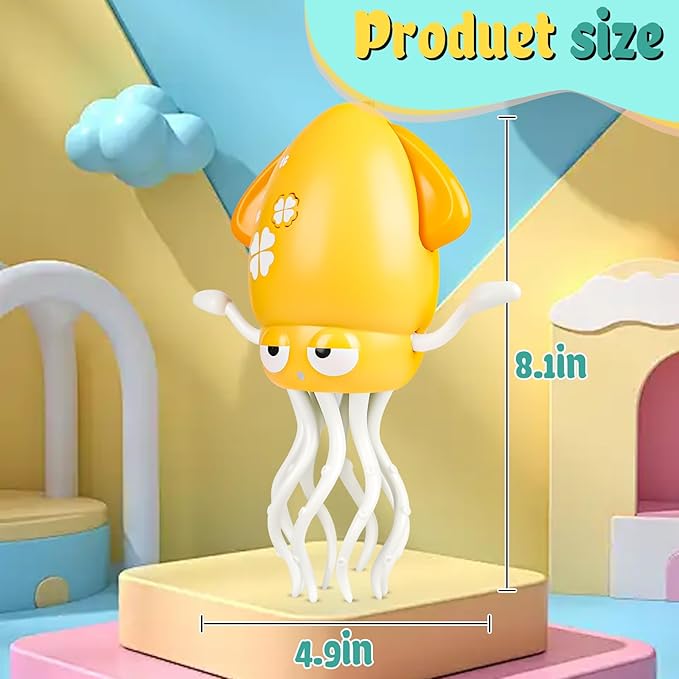 Dancing Octopus Baby Toy, Music & Interactive Sensory Toys for 3 6 9 12 Month & 1 2 3 Year Old Boy Girl, Crawling Dancing Squid Toy for Baby Sensory Toy, Birthday Gift & Christmas Stocking Stuffers