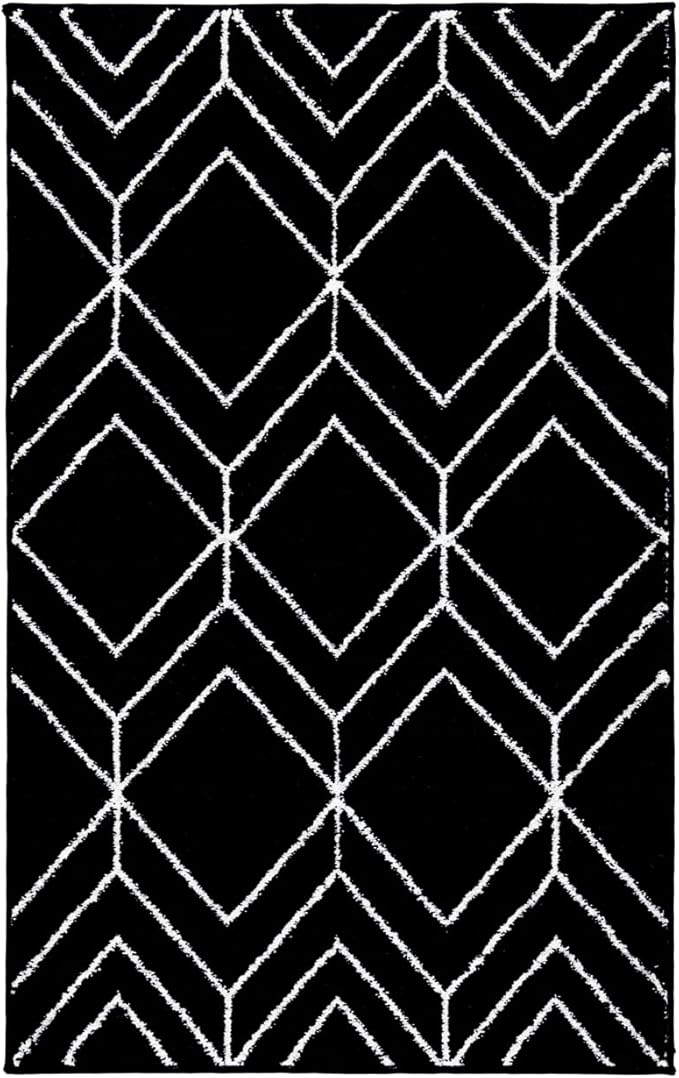 SAFAVIEH Adirondack Collection Accent Rug - 2' x 3', Black & Ivory, Modern Geometric Design, Non-Shedding & Easy Care, Ideal for High Traffic Areas in Entryway, Living Room, Bedroom (ADR241Z)