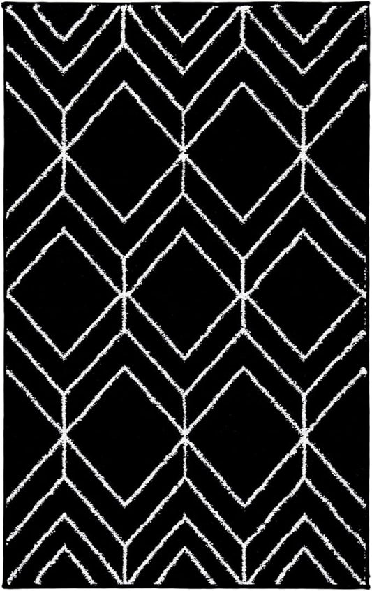 SAFAVIEH Adirondack Collection Accent Rug - 2' x 3', Black & Ivory, Modern Geometric Design, Non-Shedding & Easy Care, Ideal for High Traffic Areas in Entryway, Living Room, Bedroom (ADR241Z)