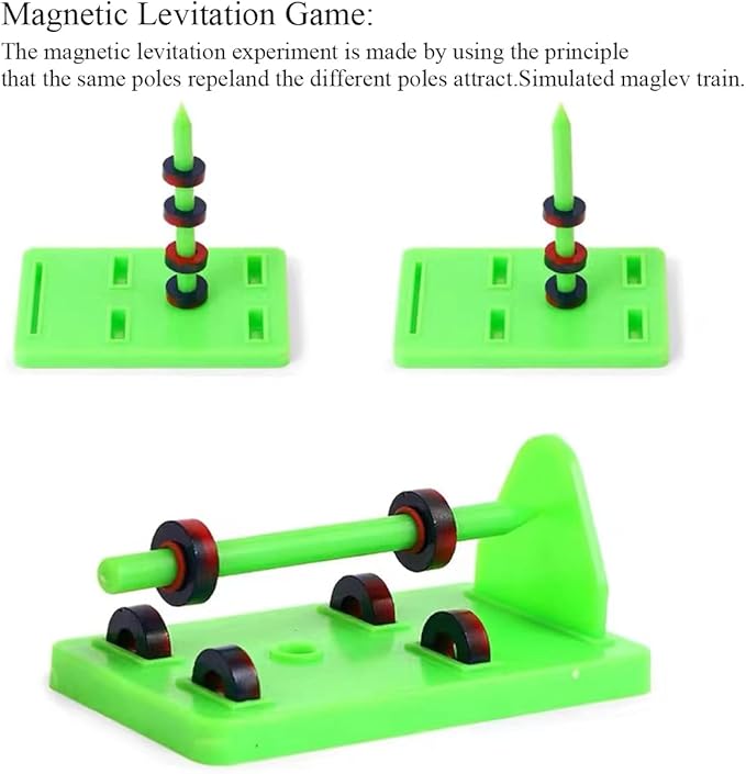 Labs Junior Science Magnetism Set for Experiment Education, Science Experiment Tool Physics Educational Toys for Kids Teen Including Bar/Horseshoe/Ring Magnets/Compass