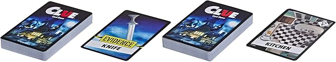 Hasbro Gaming Clue Card Game,3-4 Player Strategy Game,Travel Games,Christmas Stocking Stuffers for Kids Ages 8 and Up