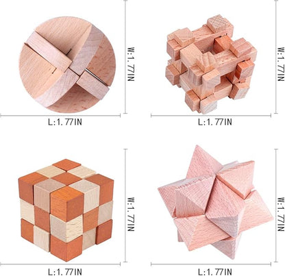 Brain Teaser Puzzle for Kids Adults Puzzle Games Wooden and Metal 3D Unlock Interlocking Puzzle Educational Toy 28Pcs