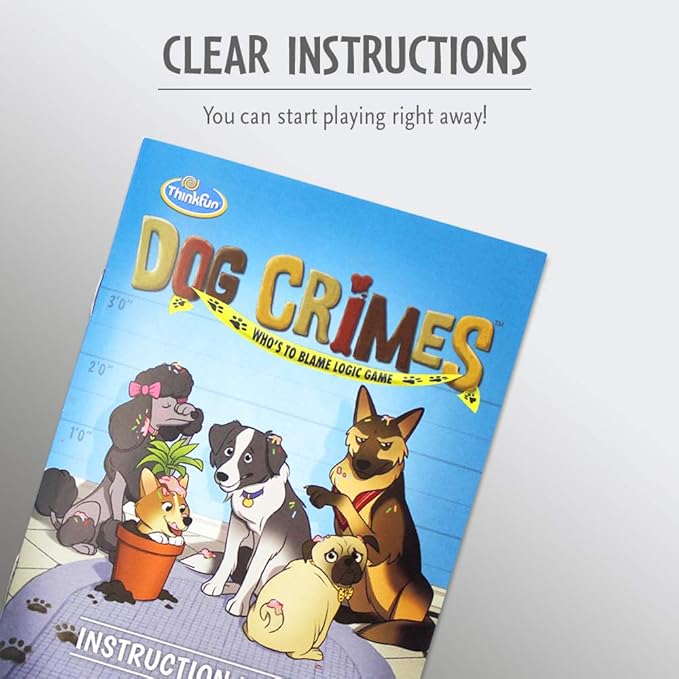 ThinkFun Dog Crimes Logic Game - Engaging Brainteaser for Kids and Adults | Fun Detective Theme | Memory and Reasoning Skill Builder | Unique Artwork | Suitable for Ages 8 and Up