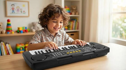 Raimy Piano Keyboard for Kids, 37 Keys Portable Keyboard Piano Early Learning Educational Electronic Musical Instrument Toys Gifts for 3 4 5 6 7 8 9 Year Old Boys and Girls (Black)