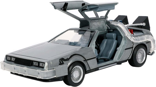 Back to The Future Part I 1:24 Time Machine Die-cast Car Light Up Feature, Toys for Kids and Adults