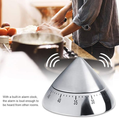 Kitchen Timers - Fashionable Stainless Steel 60 Minutes Count Down Mechanical Cooking Timer Silver - Kids Vintage Analog Colored Clock Bulk Alarm Mechanical Kitchen Decorative Anim (Silver)