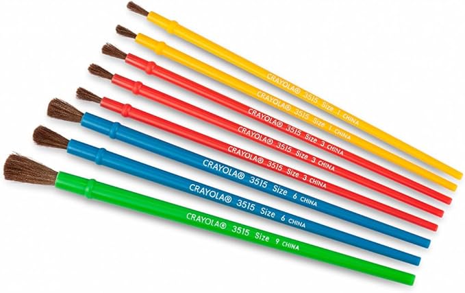 Crayola Kids Paint Brush Set (8ct), Painting Supplies for Kids, Assorted Sizes, Kids Arts & Crafts Supplies for Elementary & Preschool