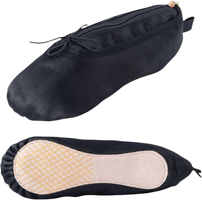 Ballet Dance Shoe Makeup Bag For Little Girls, Ballerina Slipper Makeup Pouch Bag, Ballet Pointe Shoes Gifts (Black)