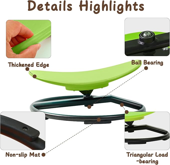 Kids Sensory Chair for Autism Kids Swivel Chair, Sensory Spin Chair Seat Improve Physical Coordination Wobble Chair for Kids Sit and Spin Relief of Motion Sickness
