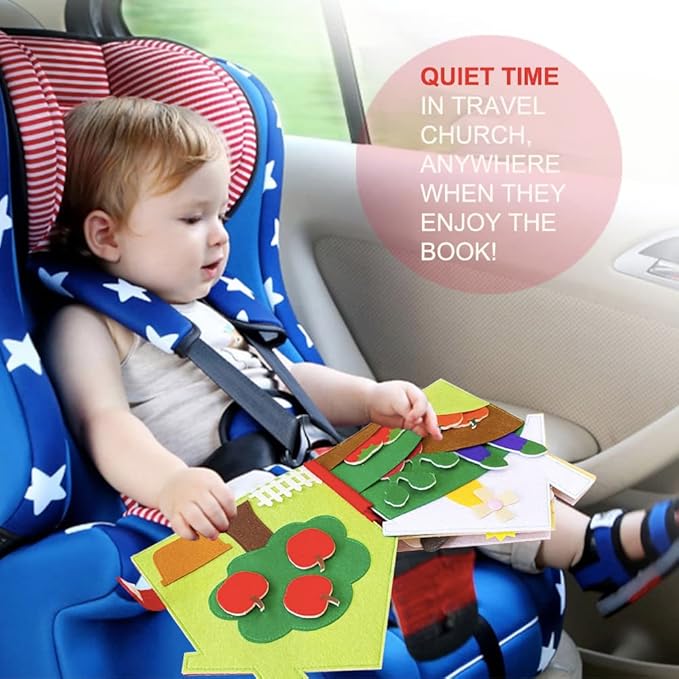 Quiet Book Toddler Book Farm Animals Activity Busy Book Felt Book for Toddlers 2-3 4 Year Old Boy Girl Montessori Toys Cloth Book (My Farm Day)