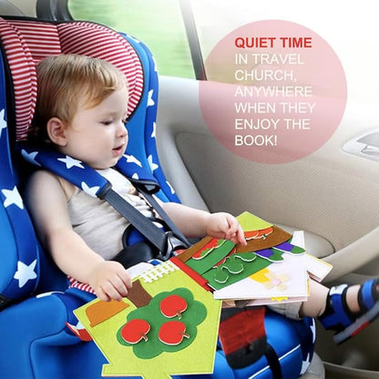 Quiet Book Toddler Book Farm Animals Activity Busy Book Felt Book for Toddlers 2-3 4 Year Old Boy Girl Montessori Toys Cloth Book (My Farm Day)