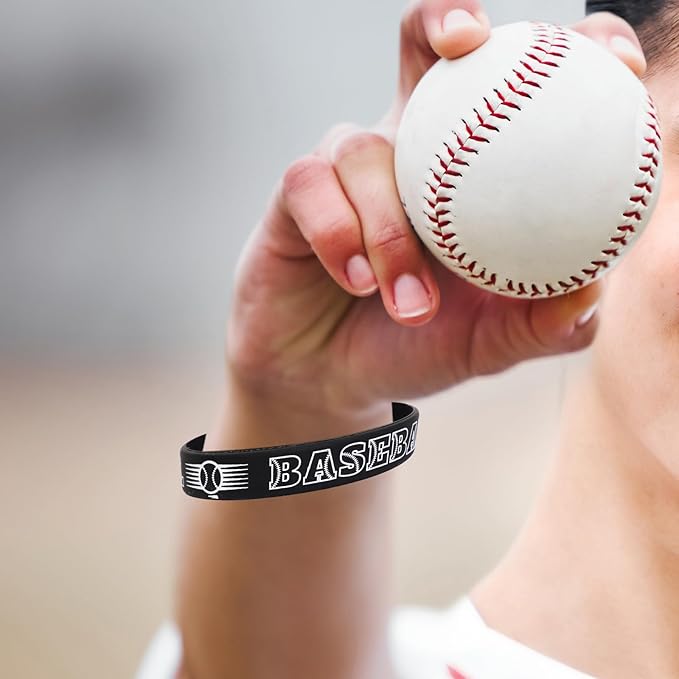 Fancy Land 35 Silicone Baseball Motivational Bracelets for Kids baseball Gift Party Supply
