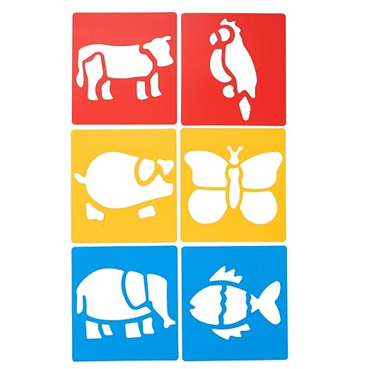 Washable Plastic Animal Stencils - Set of 6