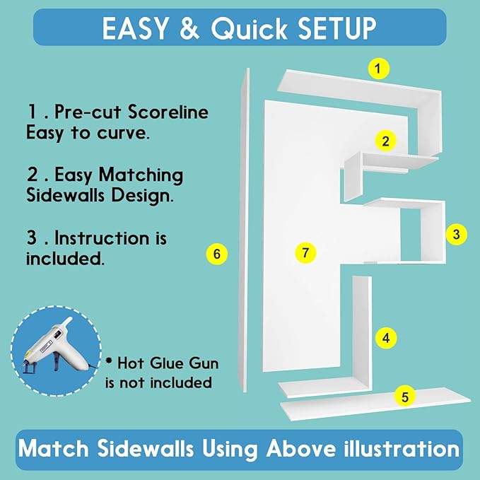 3FT Tall Mosaic Balloon Frame Letters Big Marquee Light Up Letters DIY Kit for Birthday Party Wedding Backdrop Decor Letter F Pre-Cut Foam Board