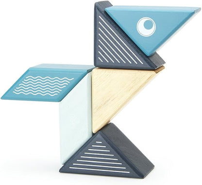 6 Piece Tegu Travel Pal Magnetic Wooden Block Set, Whale