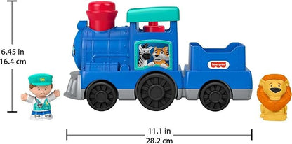 Fisher-Price Little People Toddler Toy Animal Train Push-Along Vehicle with Music Sounds & Figures for Preschool Pretend Play Kids Ages 1+ Years