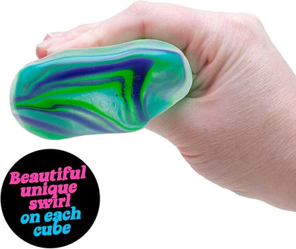 Schylling NeeDoh Nice Cube Swirl - Sensory Toy with a Super Solid Squish - Unique, Swirling Color Blend - Color May Vary (1 Per Pack)