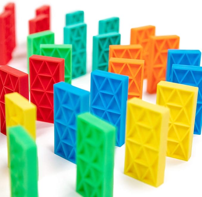 Bulk Dominoes Kinetic Domino Kit | Dominoes Set, STEM STEAM Small Toys, Family Games for Kids, Kids Toys and Games, Building, Toppling, Chain Reaction Sets (118pc)