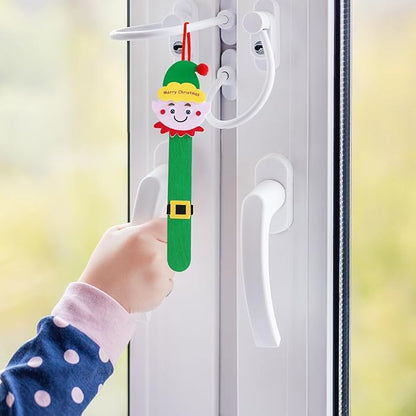 Winlyn 24 Sets Christmas Craft Kits Popsicle Stick Christmas Ornaments Winter Crafts DIY Craft Stick Santa Snowman Elf Reindeer Ornaments Art Sets for Kids Holiday Classroom Activities Party Favors