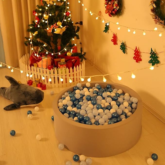 GOGOSO Ball Pit Balls Blue Balls for Ball Pits, Baby Pool for Babies, Kids, Toddlers, Boys, Phthalate Free BPA Free, Pack of 100 with Storage Bag, with Color Pearl Blue, Light Blue, White