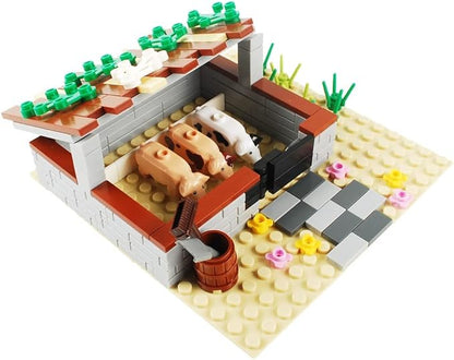 Farm Field Set Building Blocks Plant Animal Crops Building Bricks Kit DIY Building Set Compatible All Major Brands (#C)