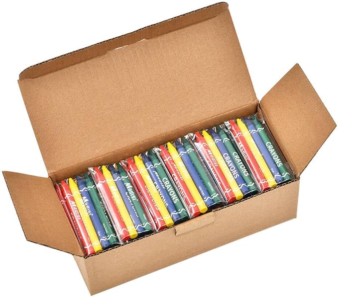Madisi Crayons Bulk Pack, Regular Size, 4 Colors, 60 Packs, 240 Count