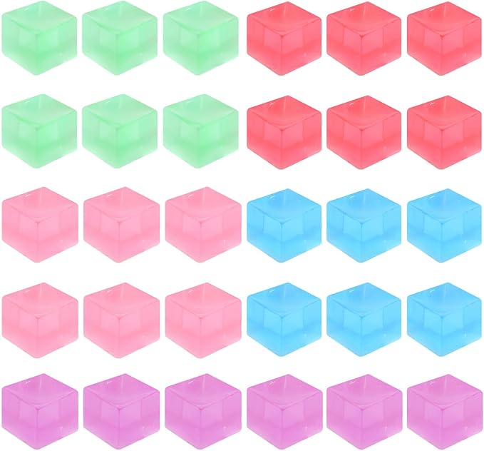 Hooqict 20Pcs Stress Cube Squishy Stress Balls Fidget Toys Square Squeeze Ice Cube Sensory Toys for Kids Adults Mini Squishies Stress Relief Party Gift Bag Fillers Birthday Goodie Bag Stuffers