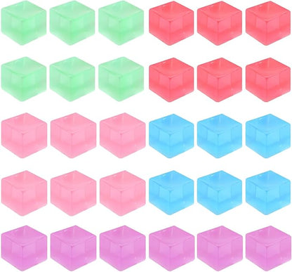 Hooqict 20Pcs Stress Cube Squishy Stress Balls Fidget Toys Square Squeeze Ice Cube Sensory Toys for Kids Adults Mini Squishies Stress Relief Party Gift Bag Fillers Birthday Goodie Bag Stuffers