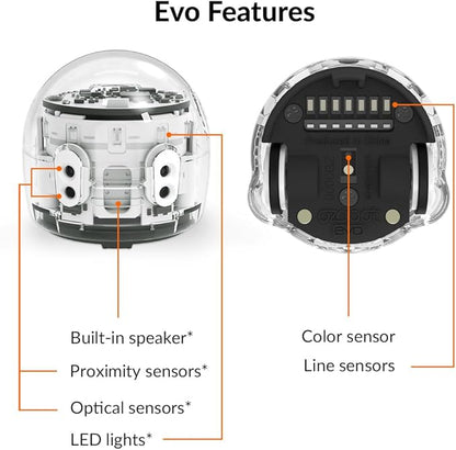 Evo Entry Kit: Interactive Coding Robot, Kids Ages 5+, Includes Color Code Markers, Charging Cable, Zip Case, Access to 700+ STEM Lessons - Educators & Parents, No Coding Experience Required
