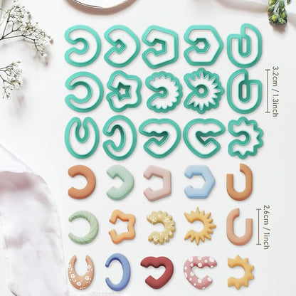 Polymer Clay Cutters - 15 Shapes Jewelry Earrings Cutter, Polymer Clay Cutters for Jewelry, Earring Making Kit with Storage Box
