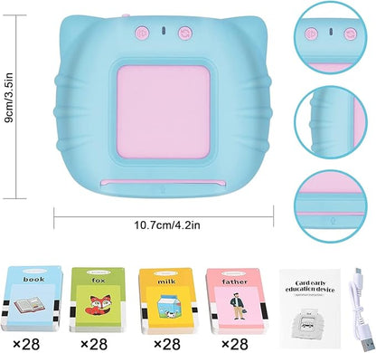 Talking Flash Cards for Todders,Christmas Birthday Gifts for Age 1 2 3 4 5 Years Old.Montessori Toys,Autism Sensory Toys,Speech Therapy Learning Educational Toys with 224 Sight Words-Blue