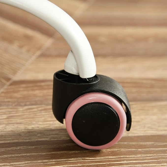 Homy Casa Armless Home Office Desk Chair, Colorful Task Chair with Soft Mesh Padded Cushion, Height Adjustable Swivel Study Computer Chair for for Girls Boys Teens (Pink, 1PC)