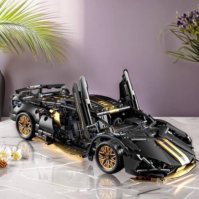 Sport Race Car Building Block Sets for Adults Boys,Black Racing Supercar Toys Kits Collectible 1:14 MOC Model Construction Birthday Gifts for Men Teens Age 8-12 12-16,8 9 10 11 12 13 14 14+