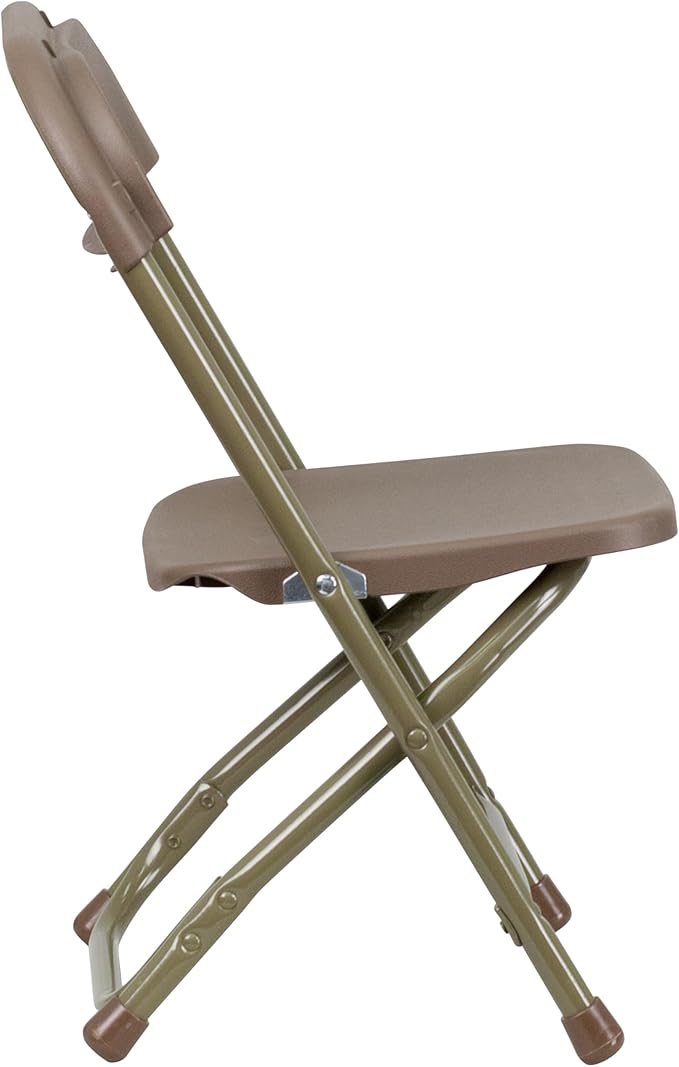 Flash Furniture 2 Pk. Kids Brown Plastic Folding Chair