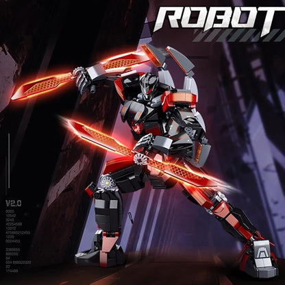 DAHONPA Dark Warrior Transforming Mech Building Blocks Set (585 PCS), Assembly Mecha Robot Model Kit, Technology City MechWarrior Toy, Christmas Birthday Gifts for Adults and Kids