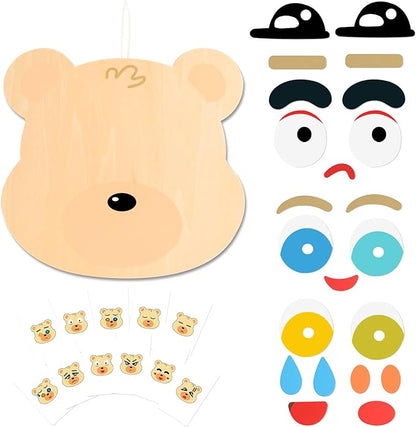 Social Emotional Learning Activities, Magnetic Wooden Face Matching Game, Expression Puzzle Building Blocks Montessori STEM Educational Sensory Toy for Boys Girls Gift Brain Exercise