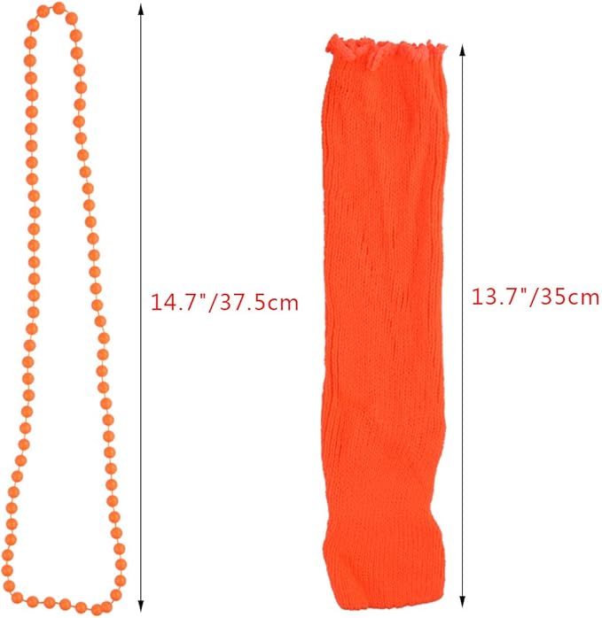 Kids 6 in 1 Costume Accessories 1970s 1980s Fancy Outfits and Dress for Cosplay Party Theme Party for Girl