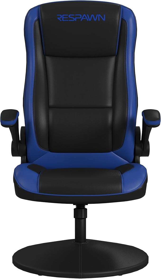 RESPAWN 800 Gaming Chair Floor, Swivel Rocker Gaming Chair, High Back Ergonomic Floor Gaming Chair for Kids and Adults, Gaming Recliner, Floor Rocker Chair with Armrests - Blue