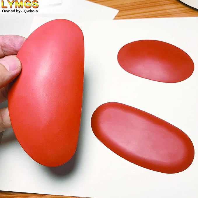 LYMGS Soft Silicone Pottery Clay Sculpt Tools Set, Smooth Artists Ceramic Shaping Tool for Potter Modeling Soft Rib, Red 3 Different Size