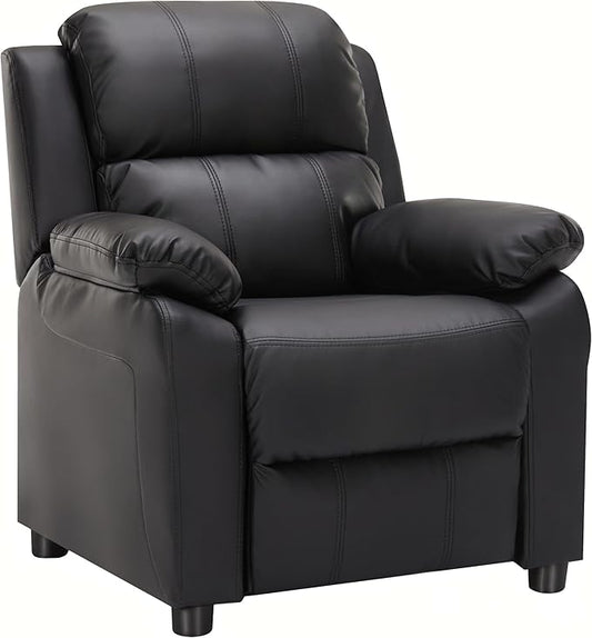 Macaron Kids Reclining Chair Recliner Dual Storage Armrest Leather Sofa Toddler Youth Children Child Ages 2-8