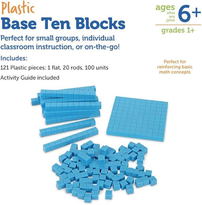Learning Resources Base Ten Blocks Smart Pack, Early Childhood Math Skills, Ages 5+, Multicolor